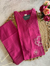 A2813 - Khadi Cotton Kurti & Pant Set with Contrast Thread Detailing