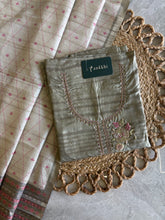 A1180 - Tussar Silk Unstitched Suit with Zardosi Handwork