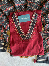 A4057 - Pure Cotton Kurti with Patchwork Details Printed Dupatta & Pants.
