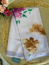 A2654 - Soft Silk Saree with Digital Floral Print and kantha work