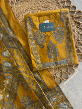 A2814 - Pure Cotton Suit set with an intricately Printed Yoke, coordinated printed bottoms.