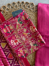 A1476 - Pink Patola Silk Unstitched Suit with Gota Work