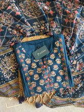 A2812 - Pure Cotton straight Kurti with york detailing, printed Pants and Dupatta.