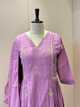 A1154 - Mul Chanderi A-line suit with pants & dupatta
