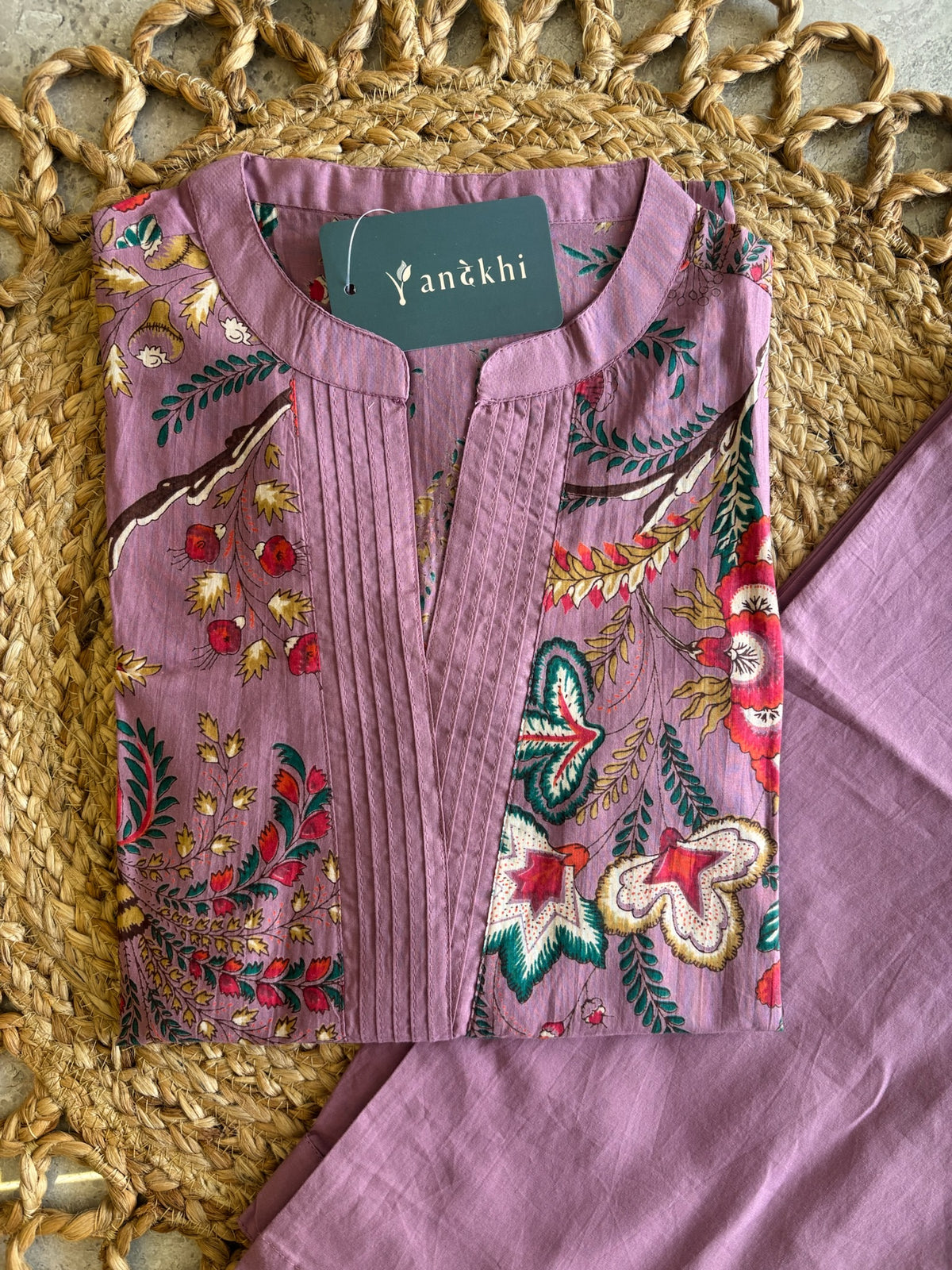 A4037 - A two-piece Kurta & Pant Set with delicate Pintucks details.