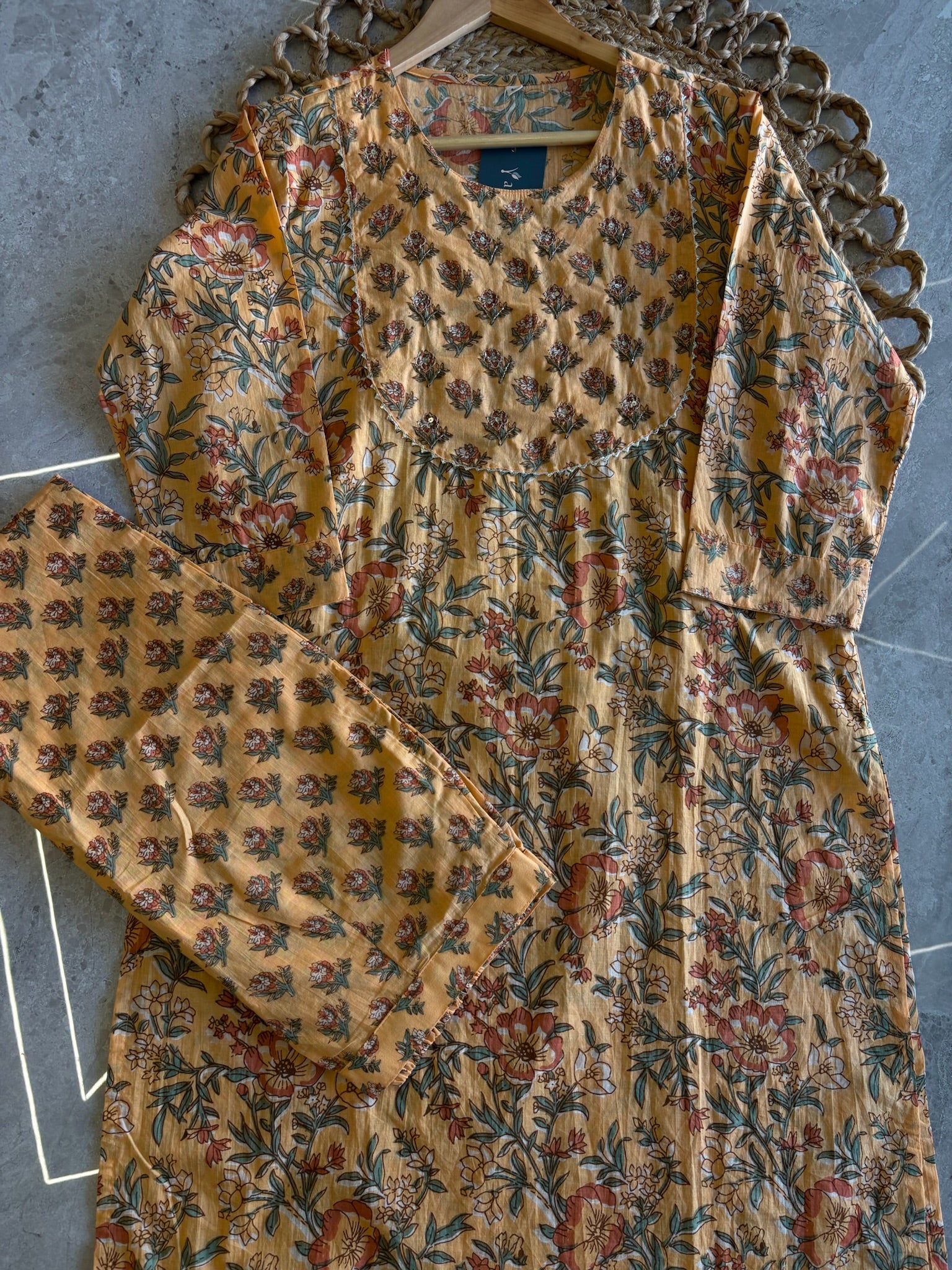 A4027 - Pure Cotton Floral Suit Set with Dupatta.