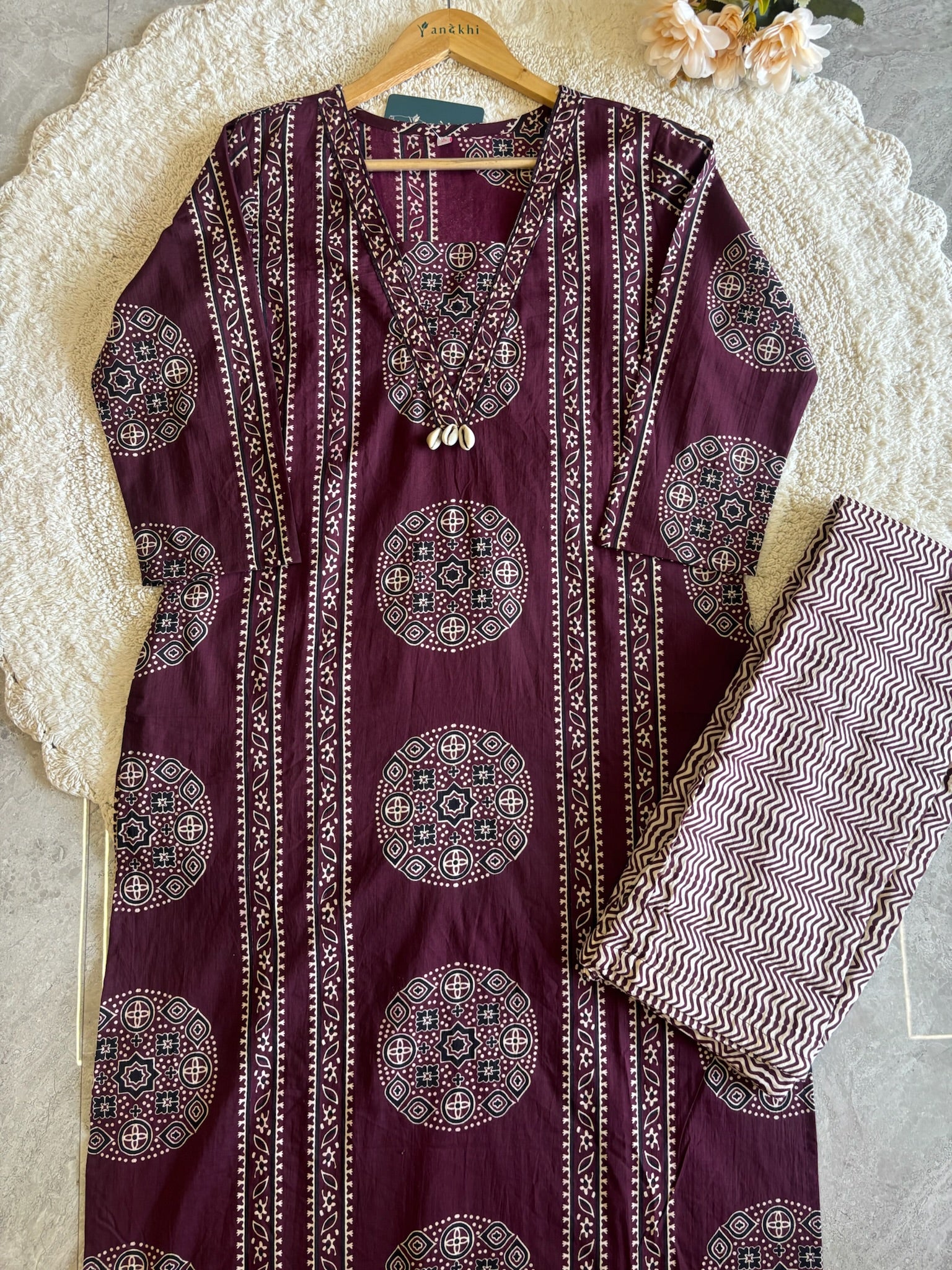 A2842- Pure Cotton Suit with Pants & Dupatta.