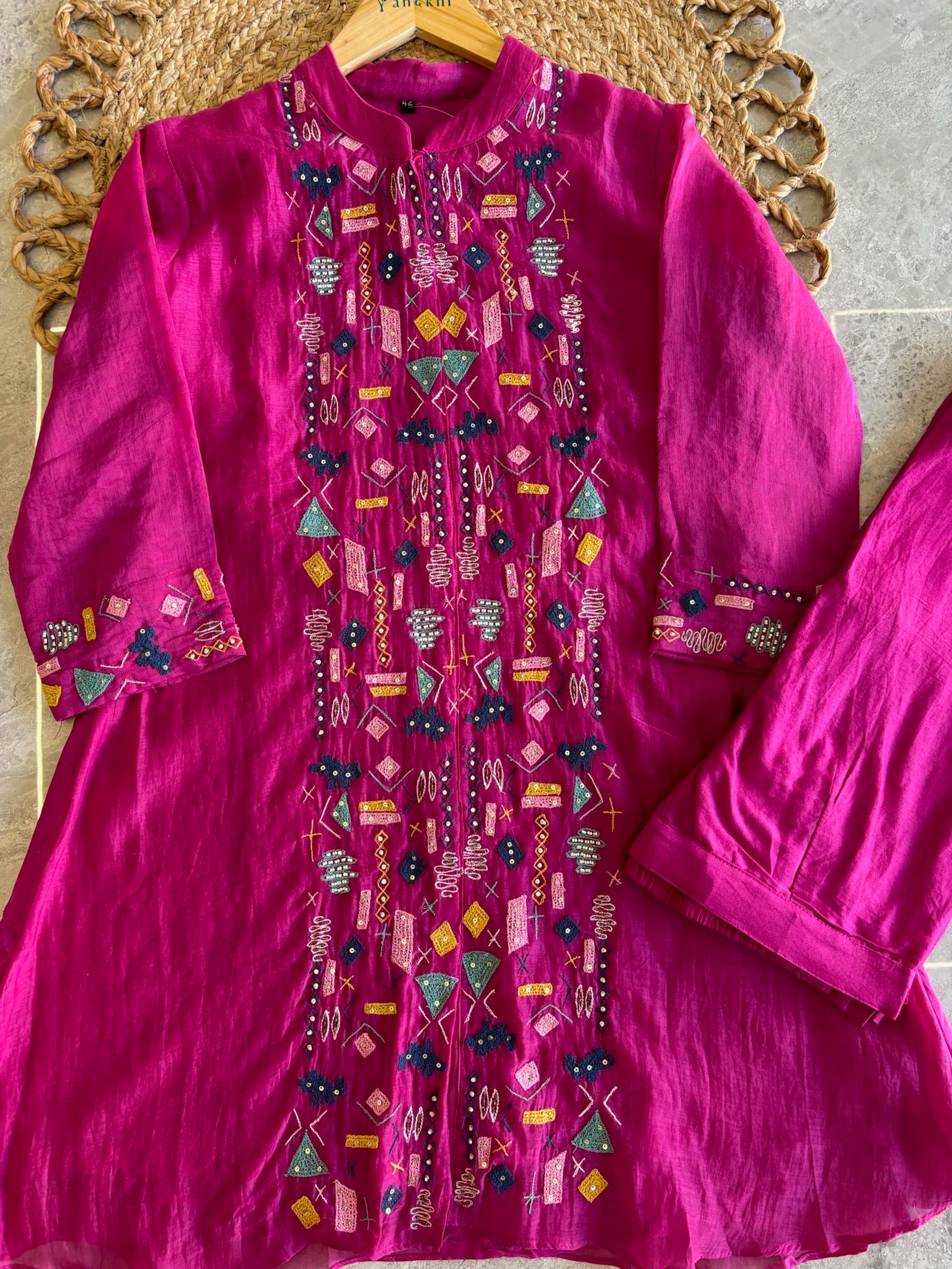A2650 - Mul Chanderi Co-ord Set with Embroidery