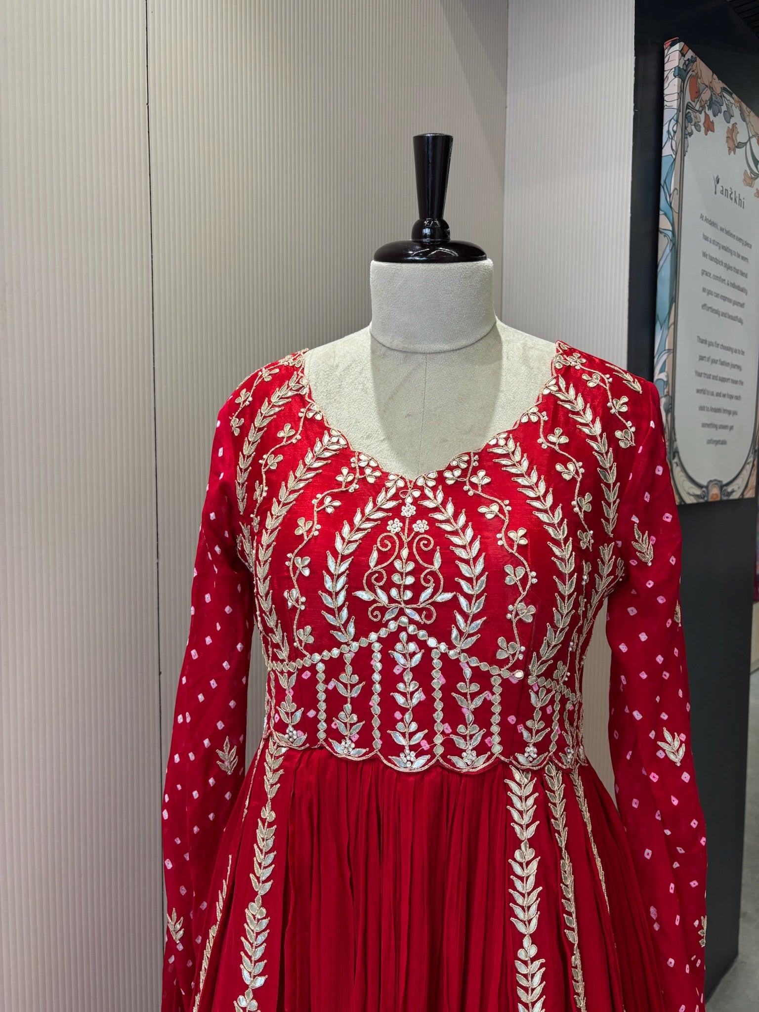 A1495 - Pure Crepe One Piece with Gota handwork