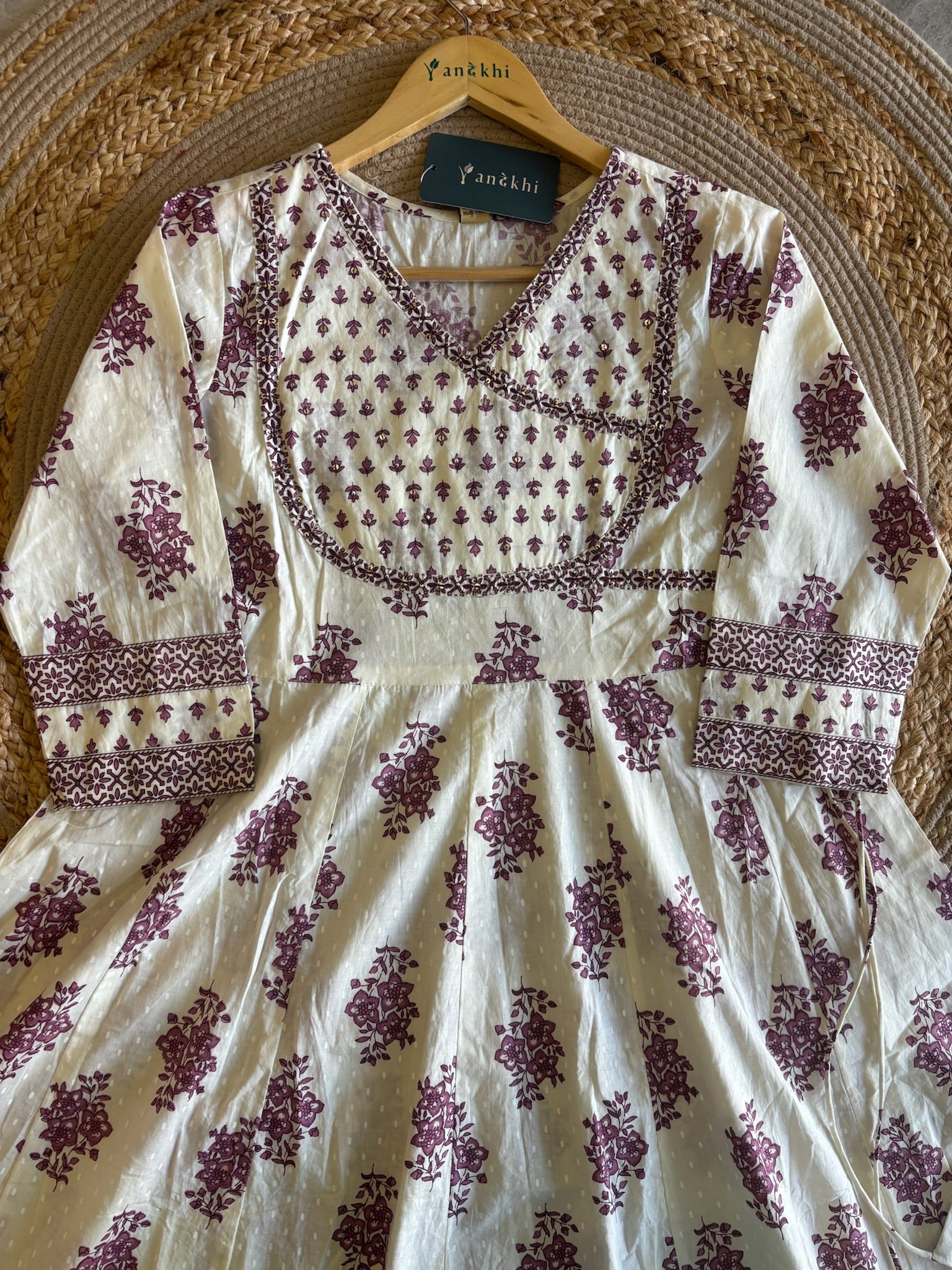 A4010- Floral Printed Anarkali Suit crafted in Soft Cotton, paired with Printed Pants & Dupatta.