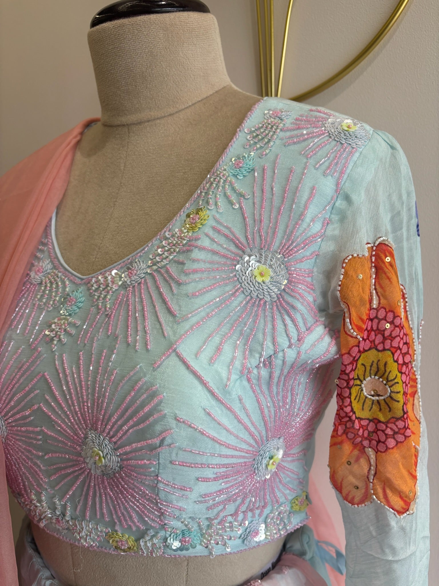 A1655 - A Pastel Chinon Lehenga set perfect for Carnival