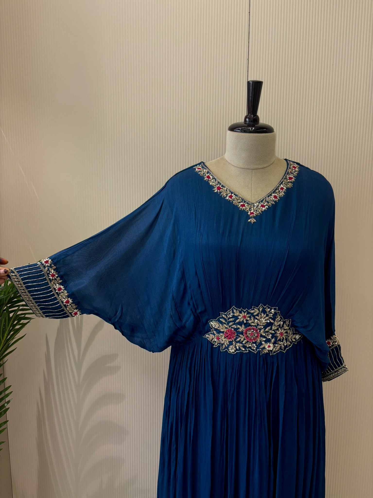 A2681 - Pure Chinon Kaftan Gown with minimal Handwork details.