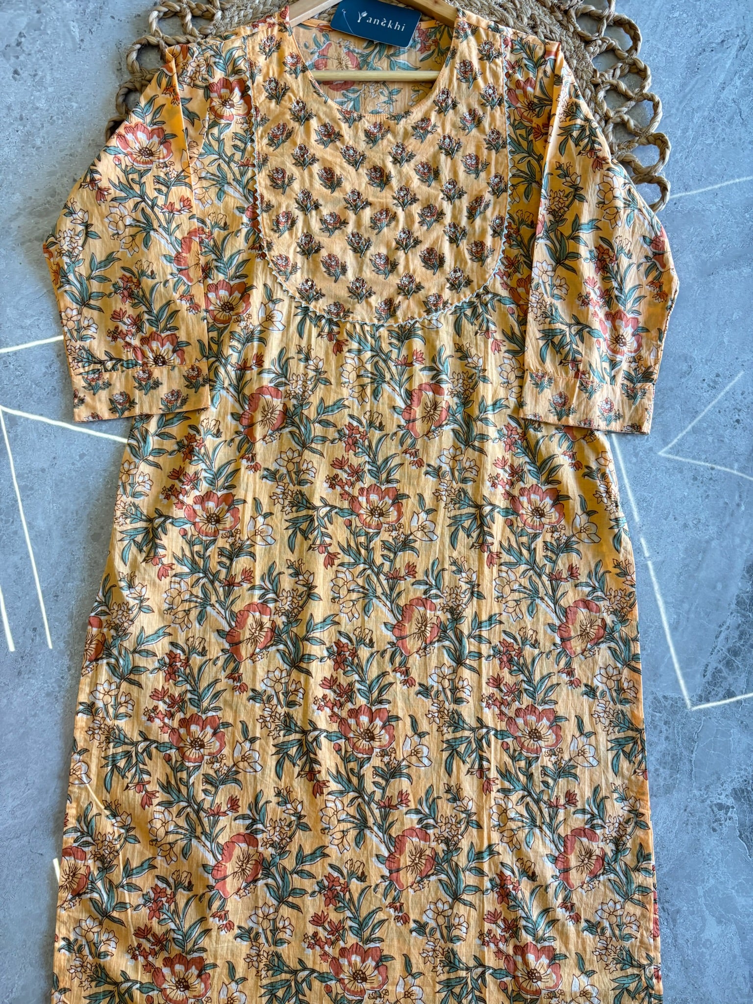 A4027 - Pure Cotton Floral Suit Set with Dupatta.