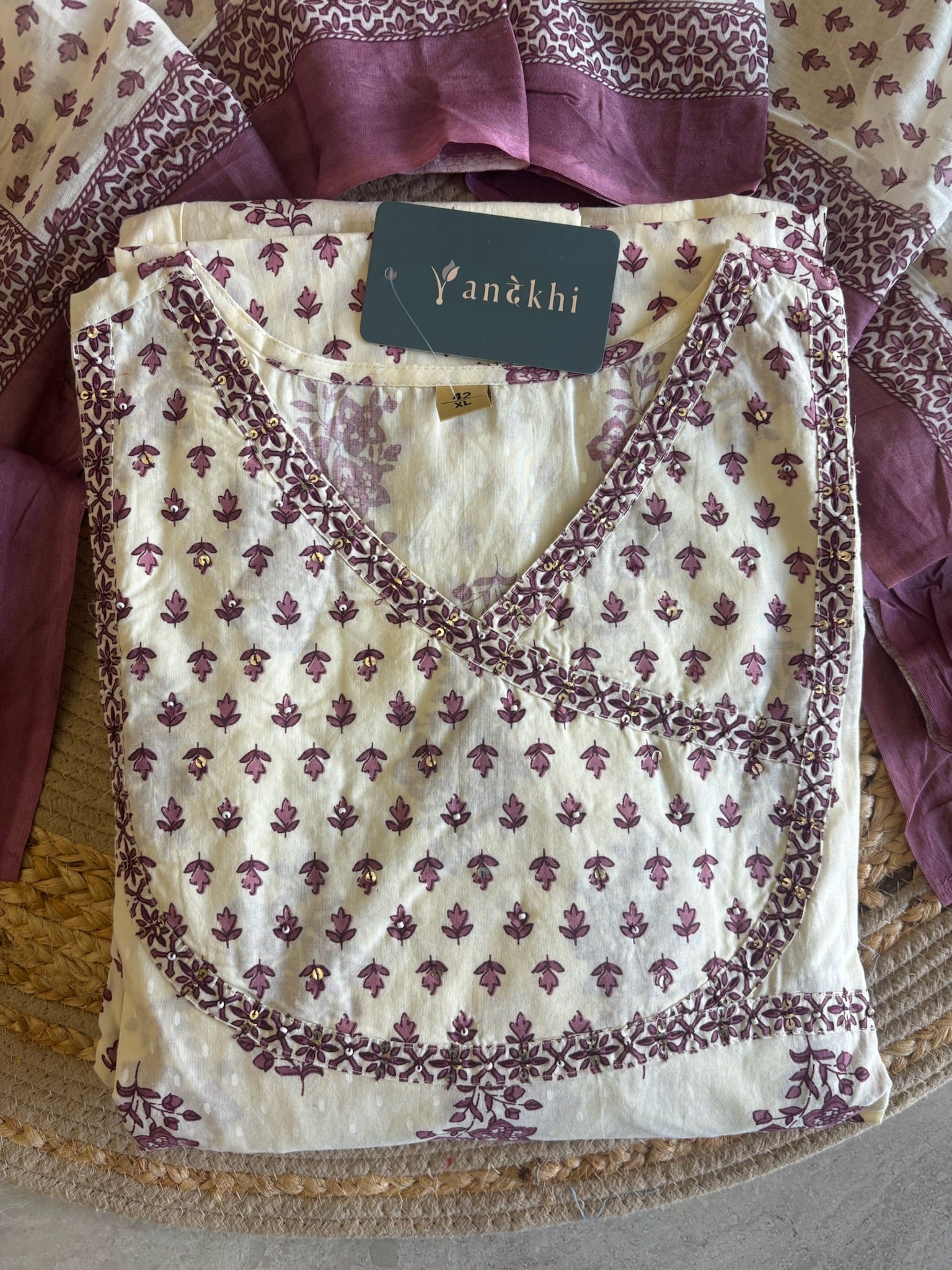 A4010- Floral Printed Anarkali Suit crafted in Soft Cotton, paired with Printed Pants & Dupatta.