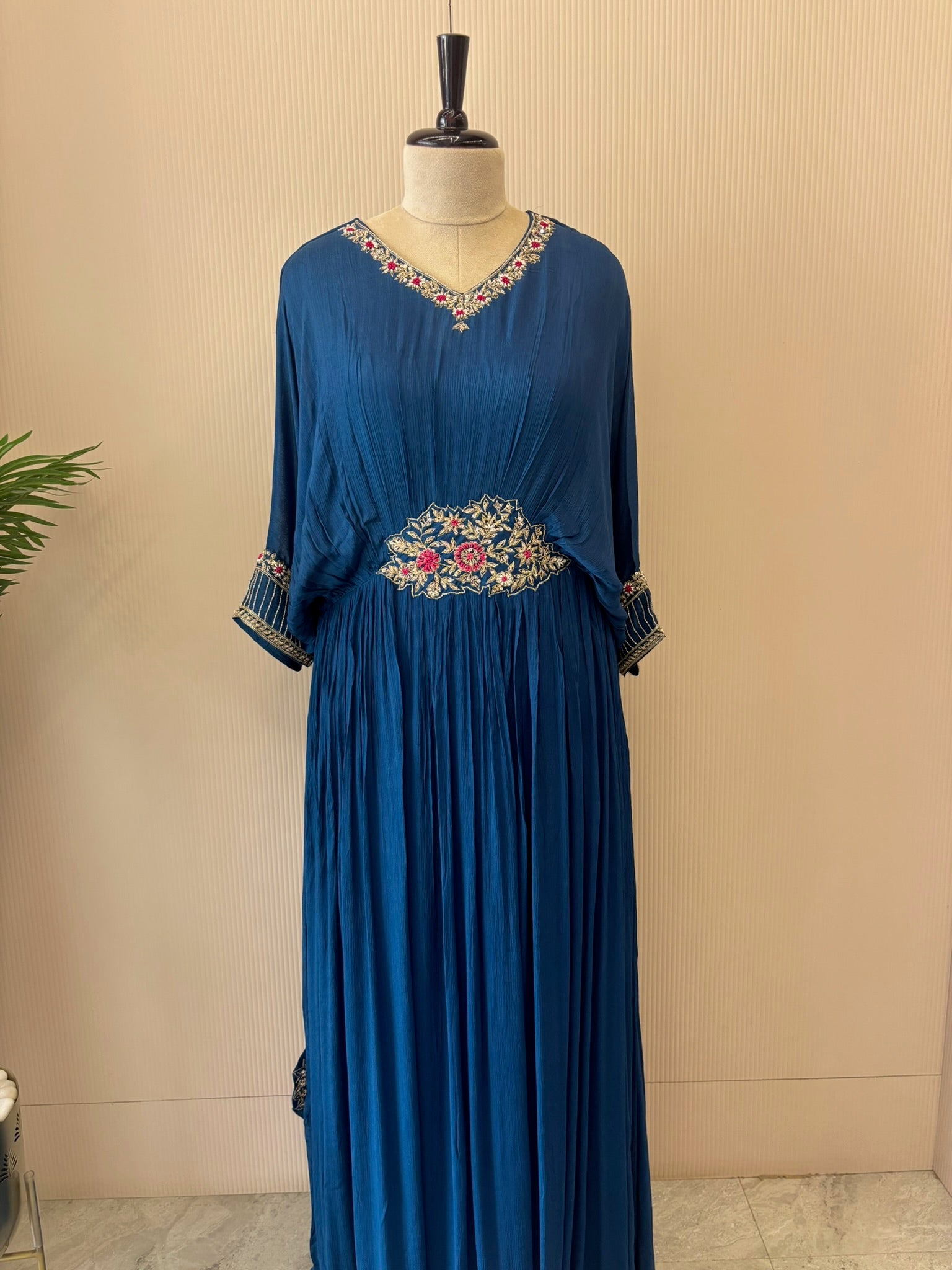 A2681 - Pure Chinon Kaftan Gown with minimal Handwork details.