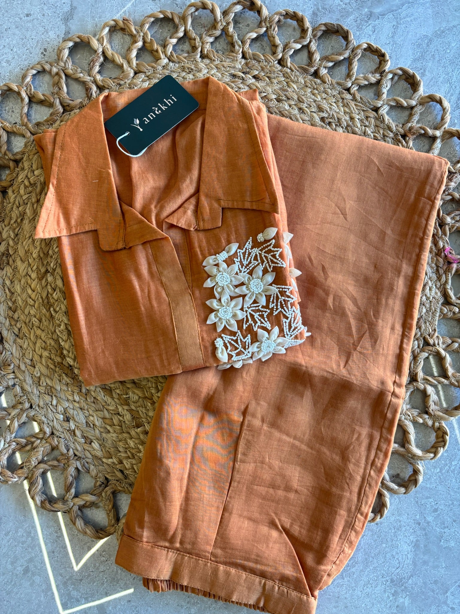 A1297- Pure Mul Chanderi Co-ord set