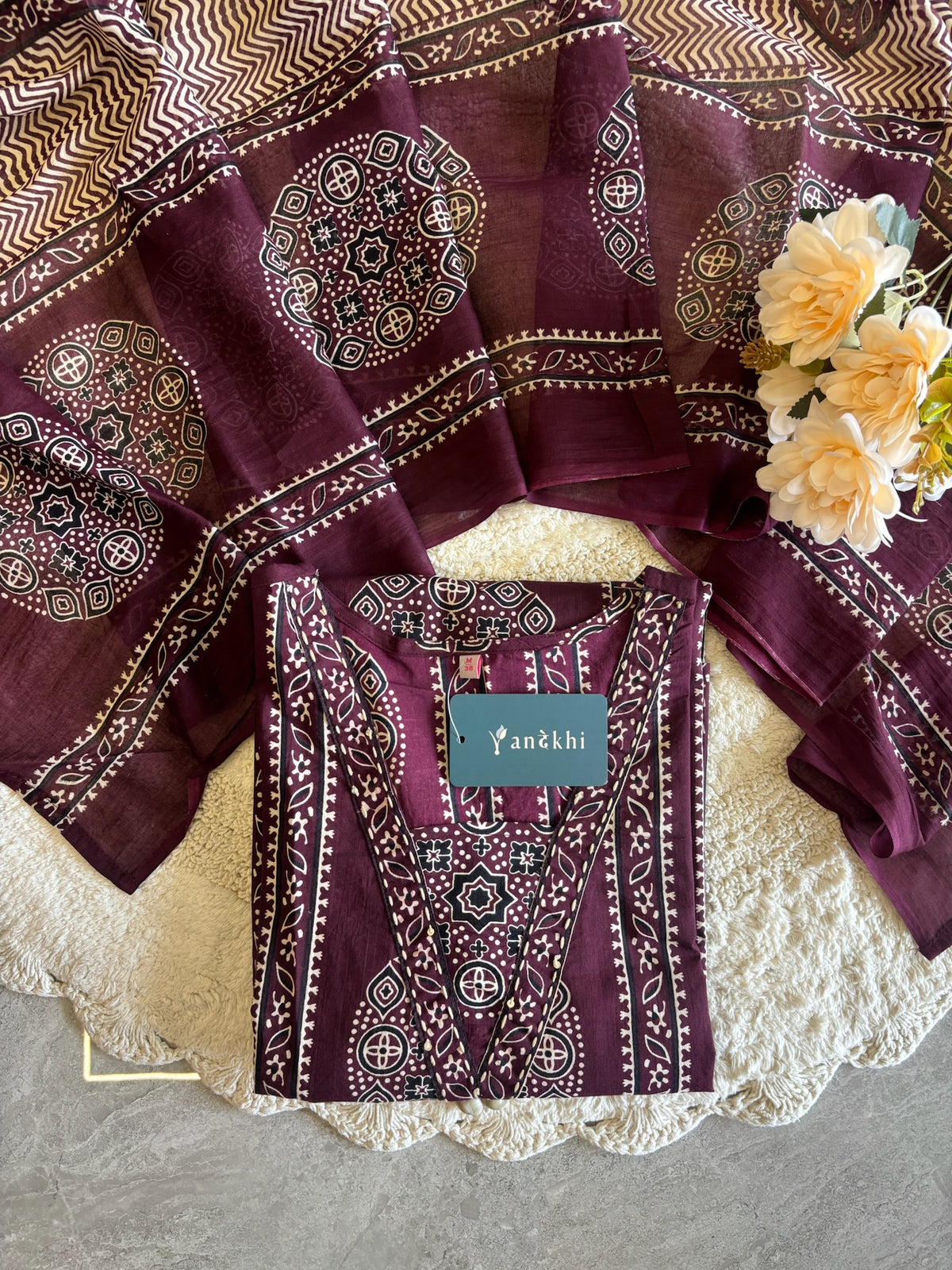 A2842- Pure Cotton Suit with Pants & Dupatta.