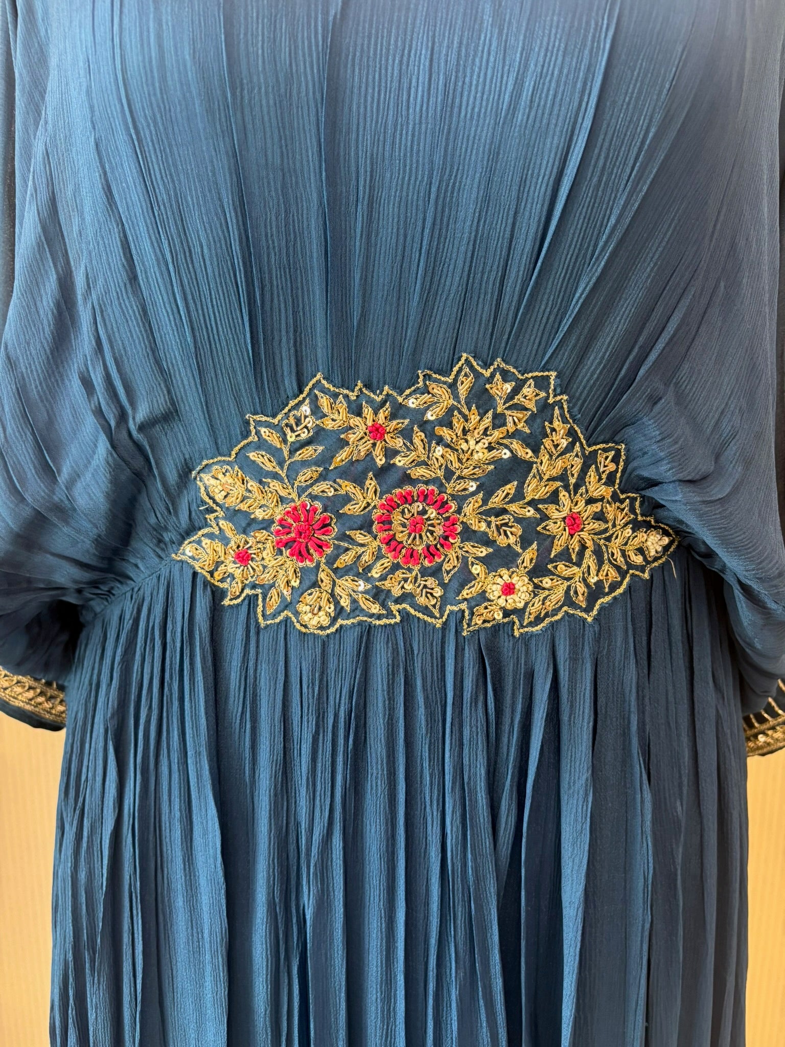 A2681 - Pure Chinon Kaftan Gown with minimal Handwork details.