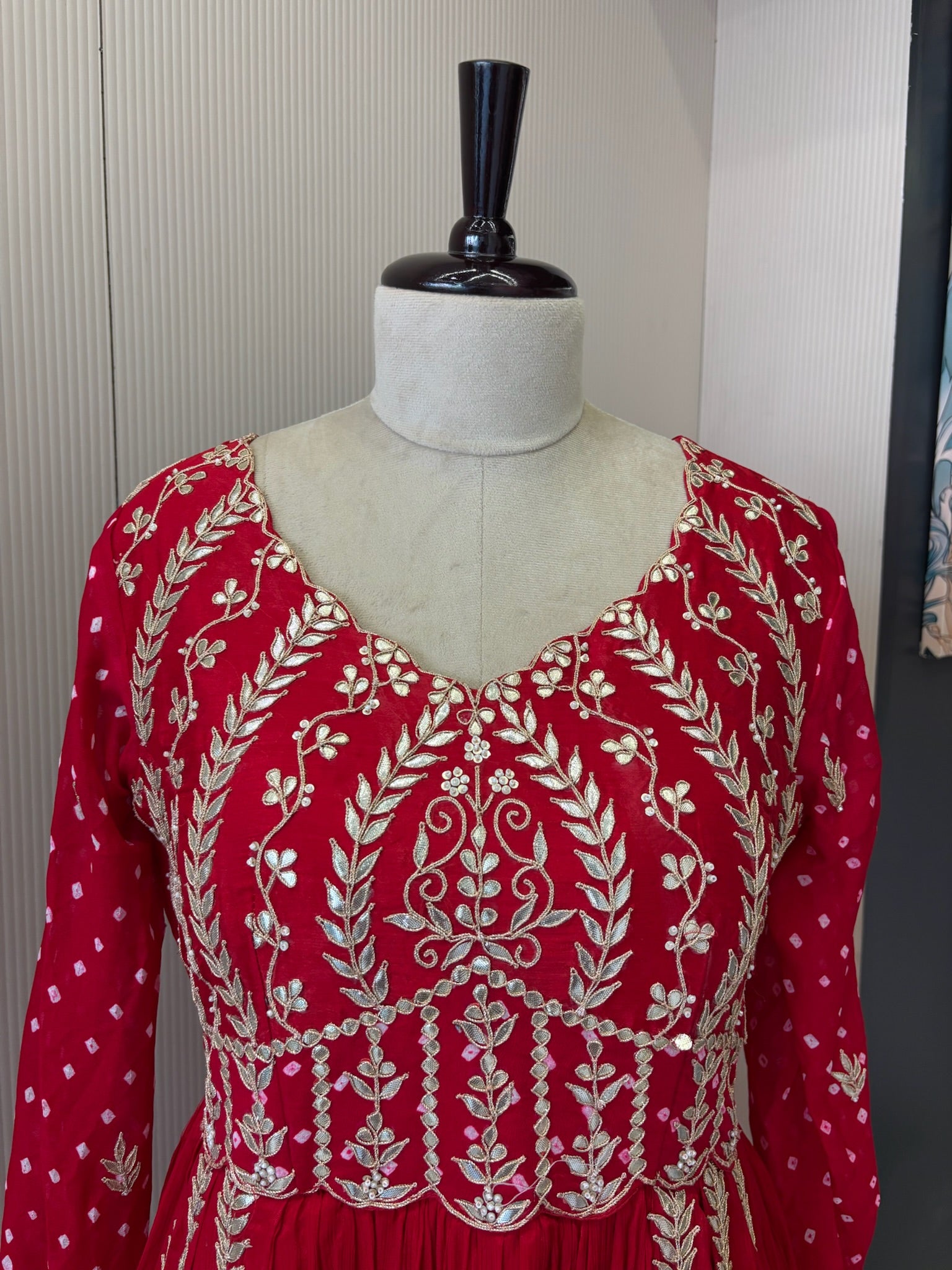 A1495 - Pure Crepe One Piece with Gota handwork