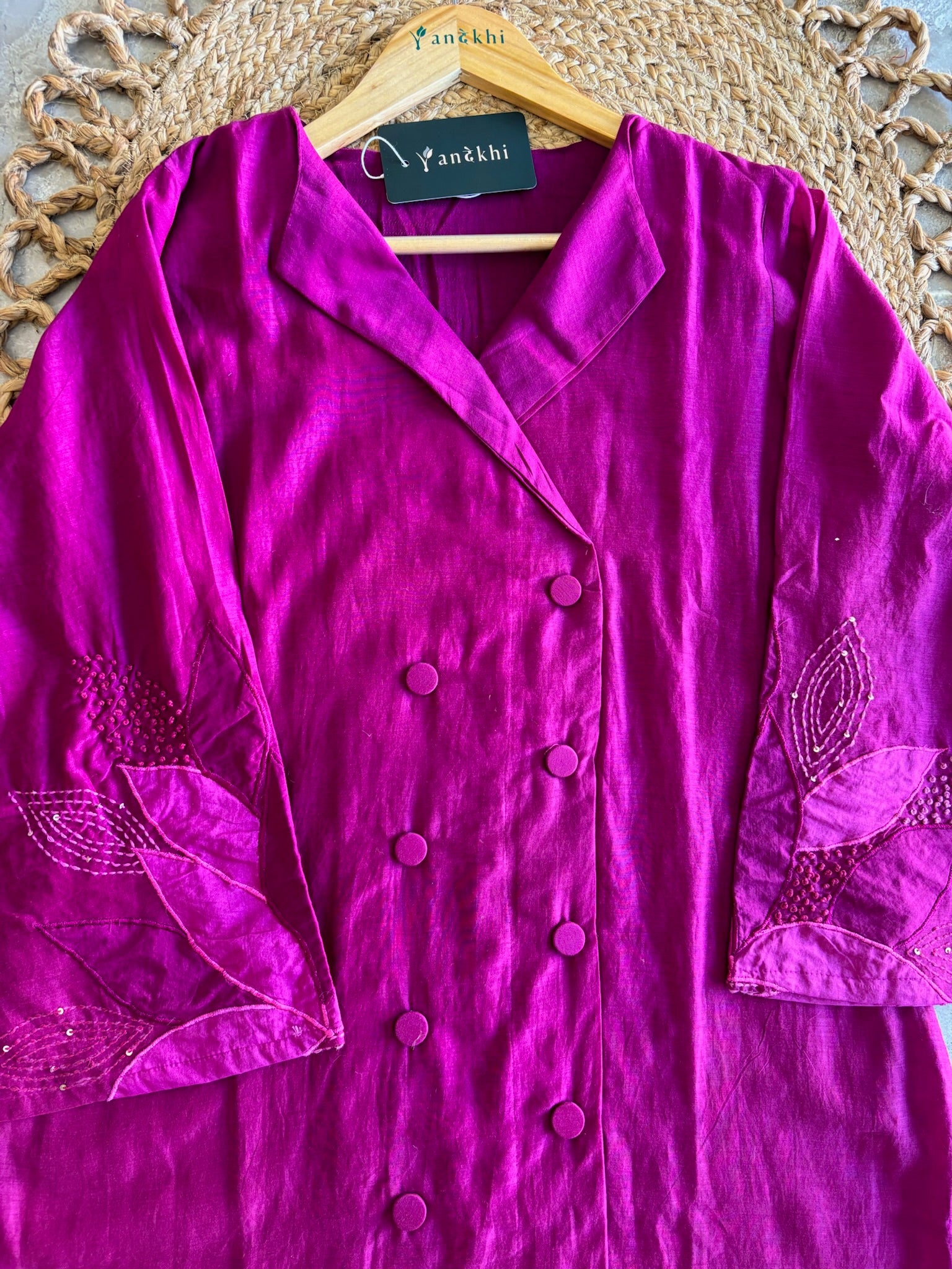 A1556 - Mul Chanderi Embroidered Co-ord set