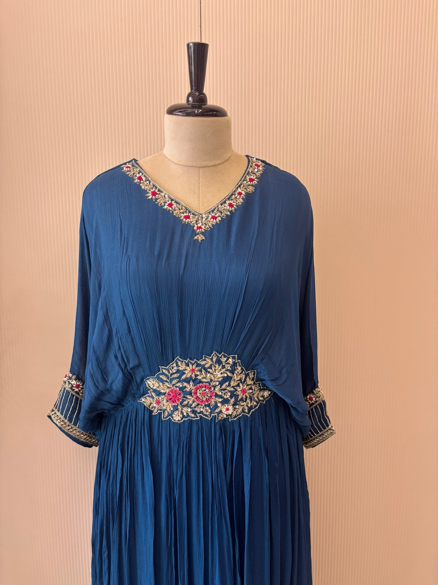 A2681 - Pure Chinon Kaftan Gown with minimal Handwork details.