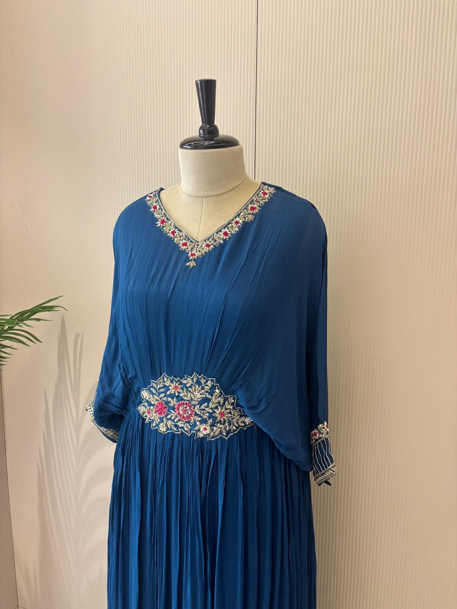 A2681 - Pure Chinon Kaftan Gown with minimal Handwork details.
