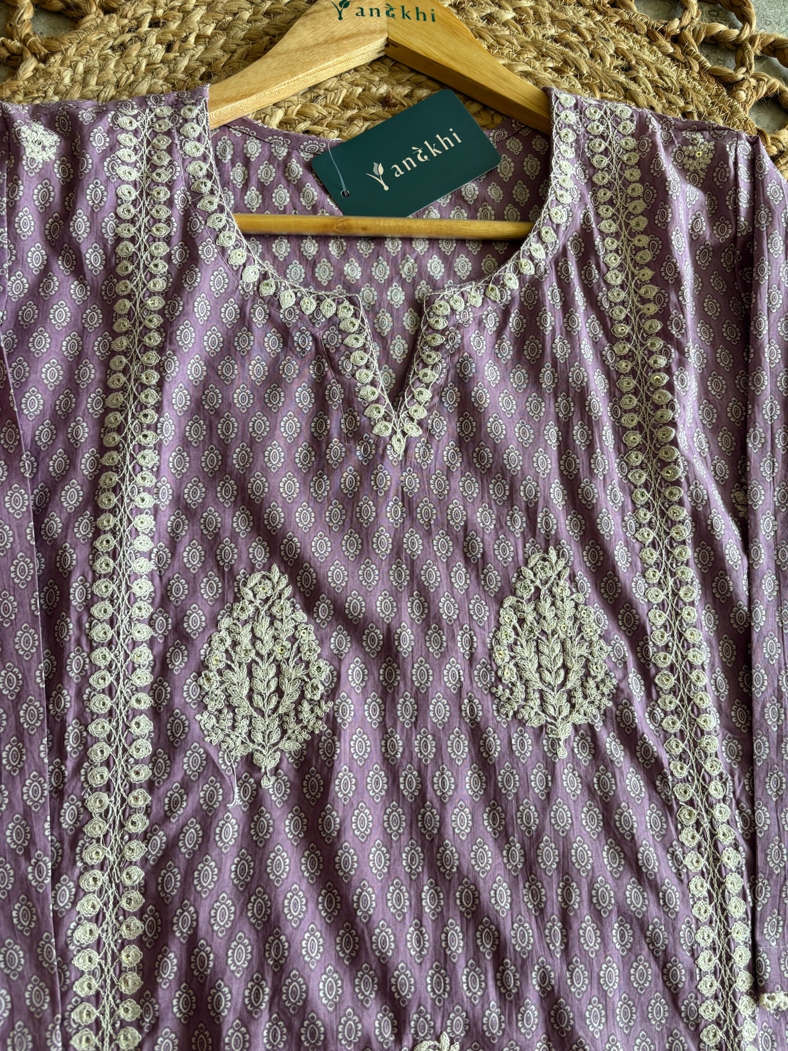 A3929- Pure Cotton Printed Suit Set with Embroidered & Doriya Dupatta