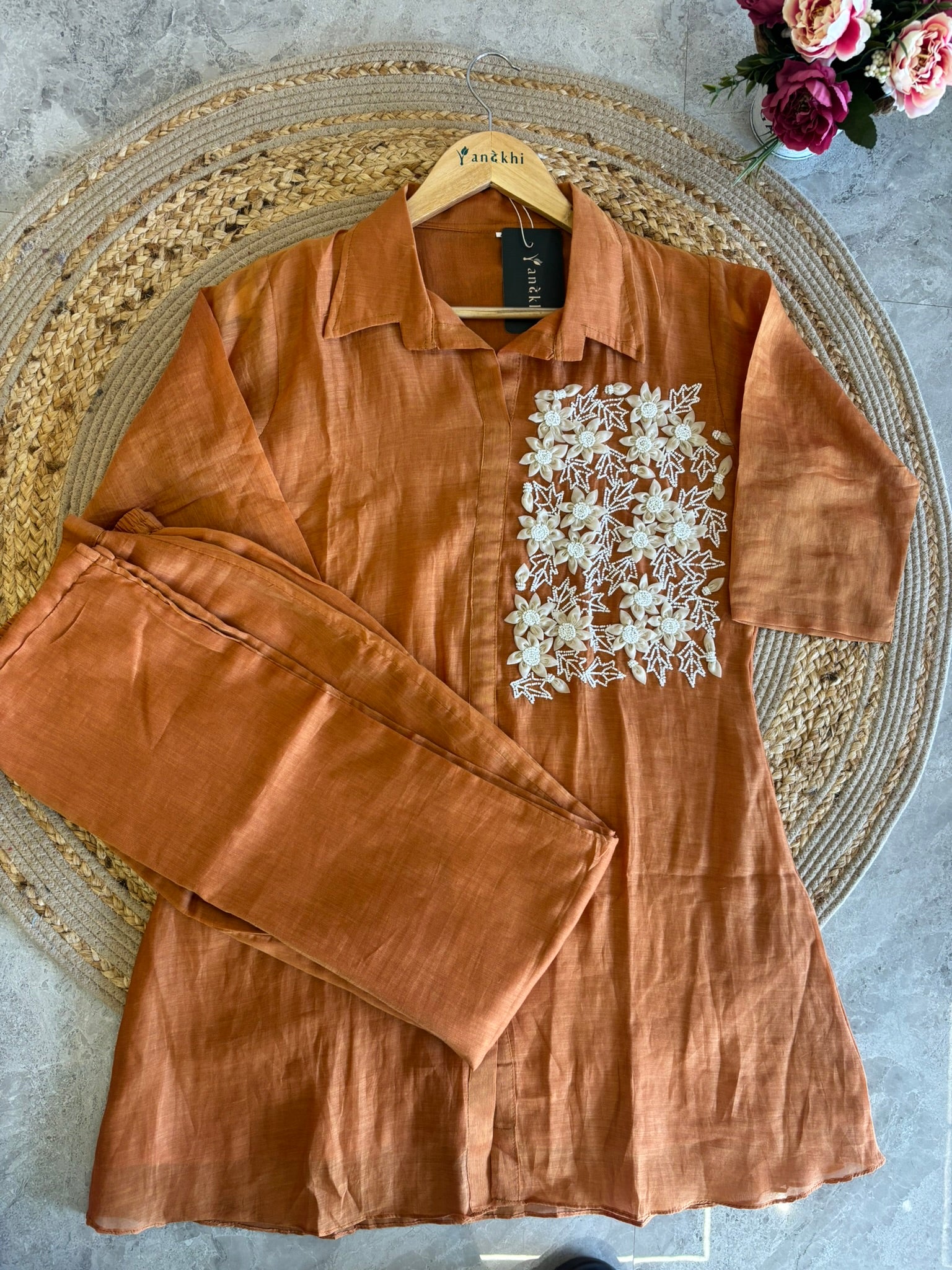 A1297- Pure Mul Chanderi Co-ord set