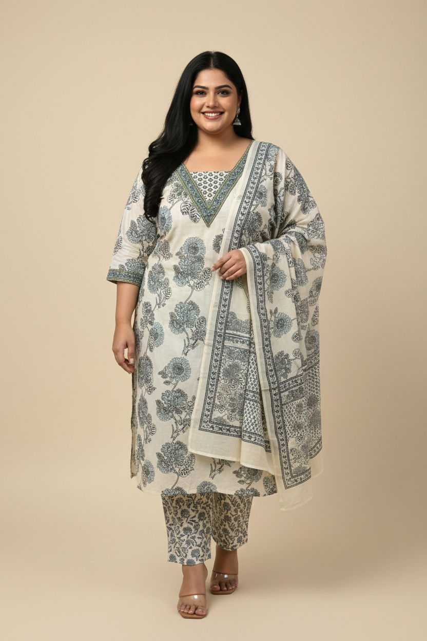 A4028 Plus Size - Fully Printed Pants